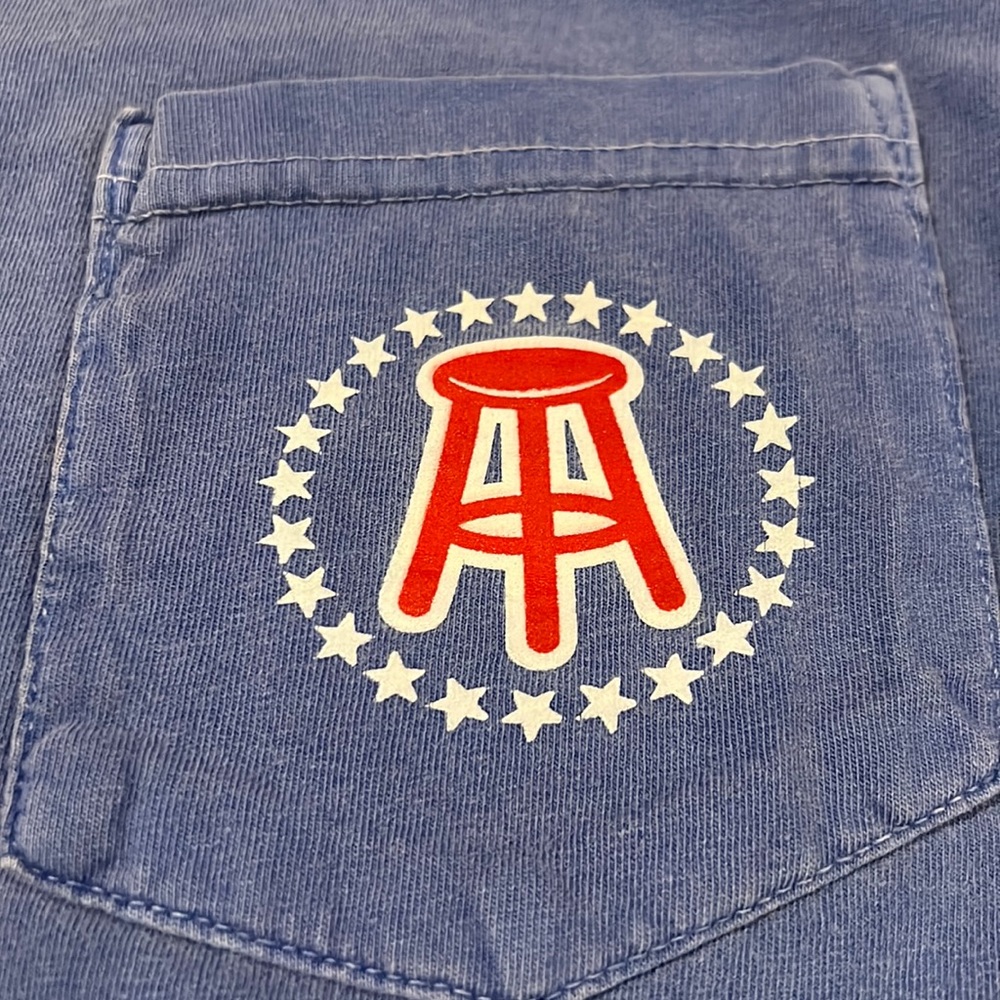 🔥Barstool Sports Comfort Colors Stool Stars Logo Long Sleeve Pocket Tee